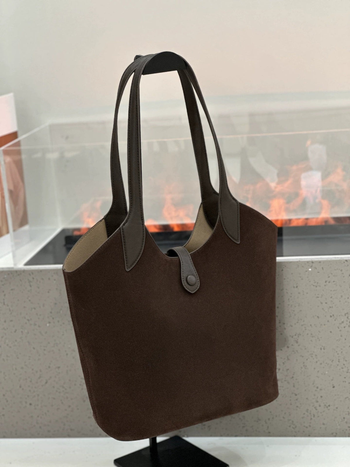 Minimalist High-end Style Basket Bag, New Autumn And Winter Genuine Leather Women&