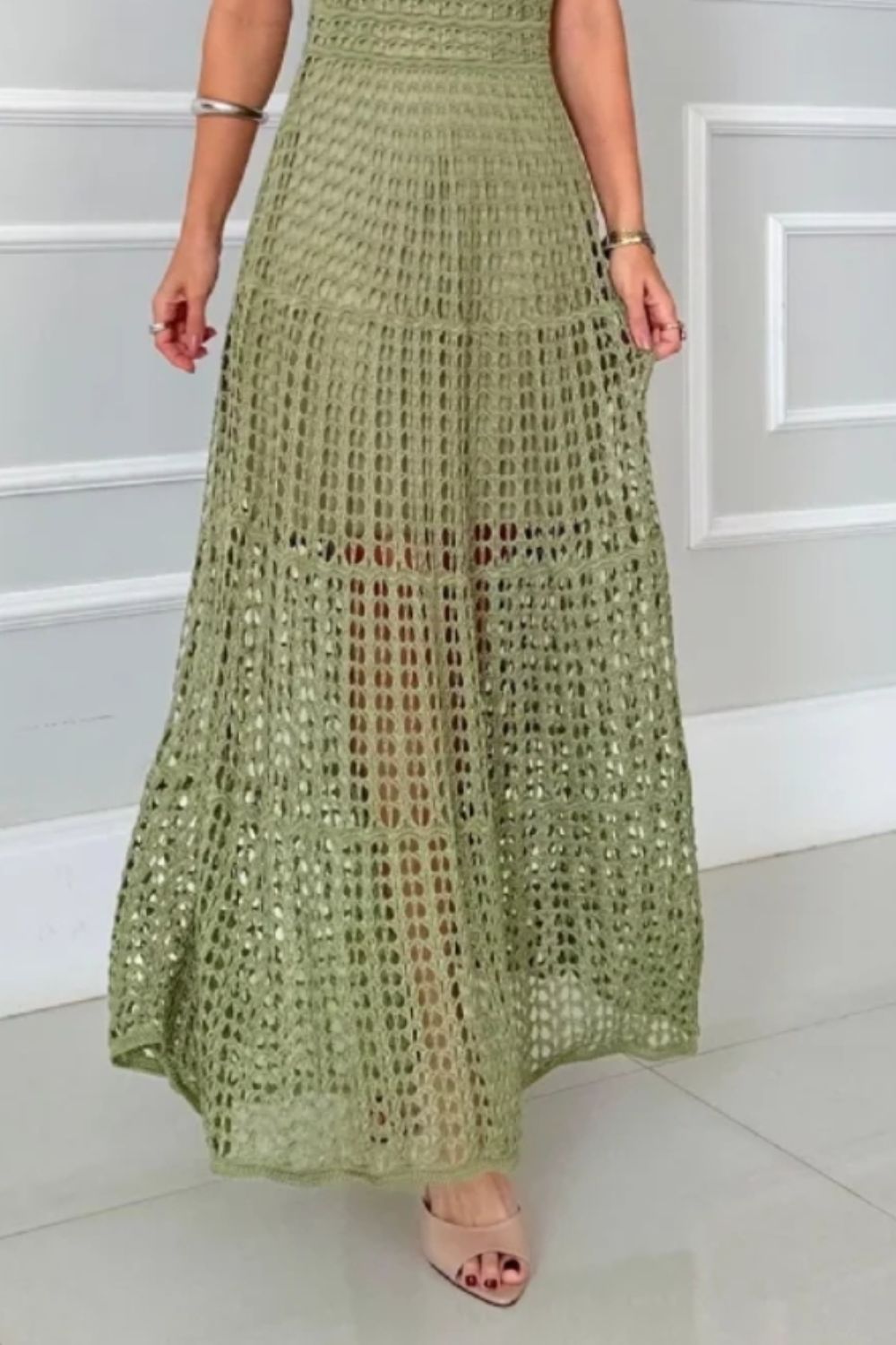 Long Sleeveless Cutout Maxi Dress Chic &amp; Flowy Summer Style Comfortable Dress For Summer