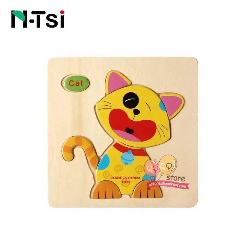 Baby Wooden Puzzle Toys for Toddlers Developing Educational Kids Toys For Children Game Cartoon Animal Gift 3 Years