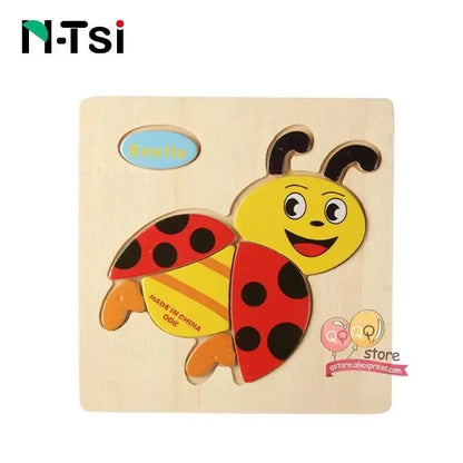 Baby Wooden Puzzle Toys for Toddlers Developing Educational Kids Toys For Children Game Cartoon Animal Gift 3 Years