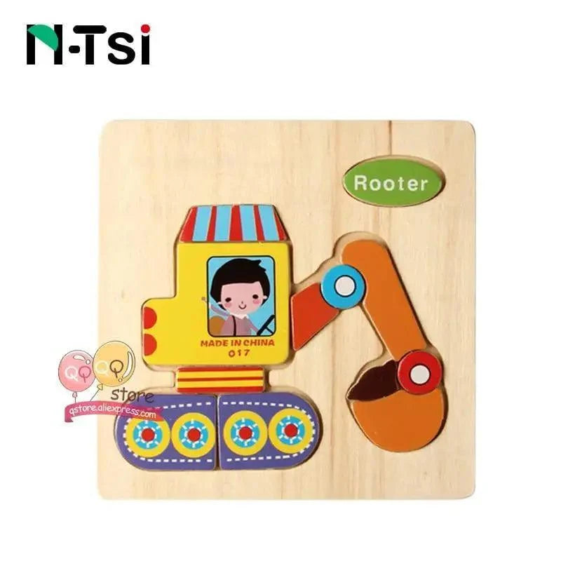 Baby Wooden Puzzle Toys for Toddlers Developing Educational Kids Toys For Children Game Cartoon Animal Gift 3 Years