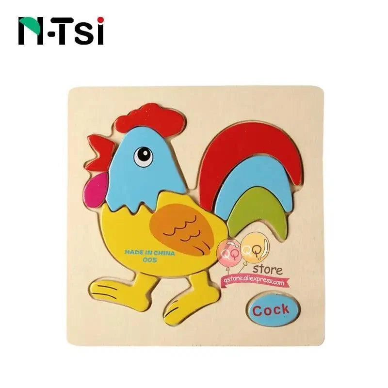 Baby Wooden Puzzle Toys for Toddlers Developing Educational Kids Toys For Children Game Cartoon Animal Gift 3 Years