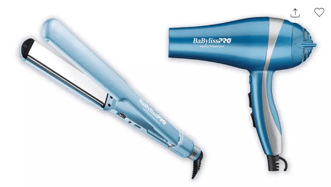 BaBylissPRO Nanotitanium Daily Glam 2000 Watt Dryer &amp; 1 1/2” Flat Iron