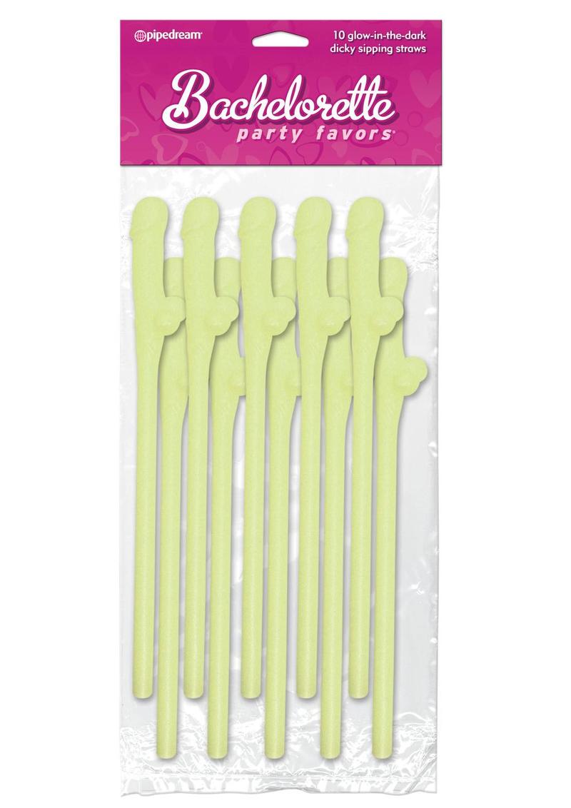 Bachelorette Glow in the Dark Dicky Sipping Straws