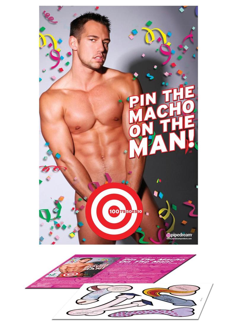 Pin the Macho on the Man Bachelorette Party Game