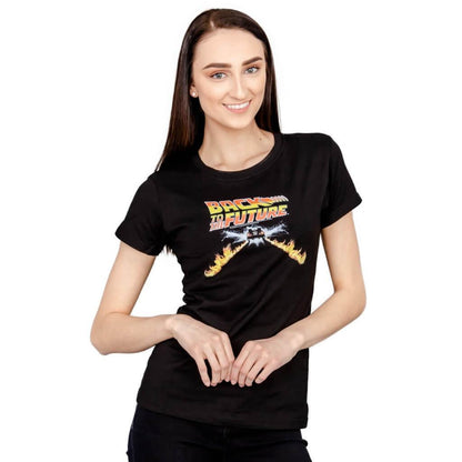 Back to the Future Flames Juniors T-shirt