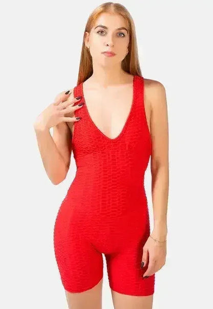 Back Cross Strap Yoga Jumpsuit – Moisture-Wicking 95% Polyester | Femstylo