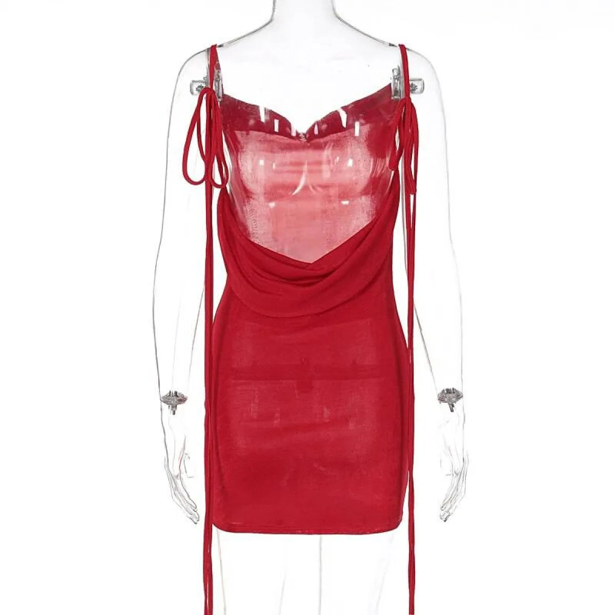 Lace Up Backless Dress
