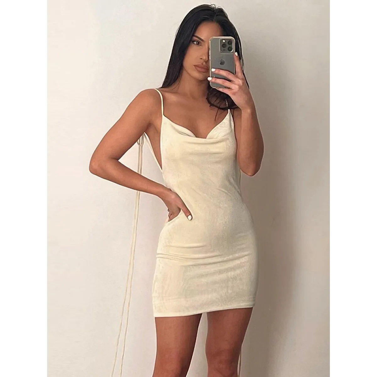 Lace Up Backless Dress