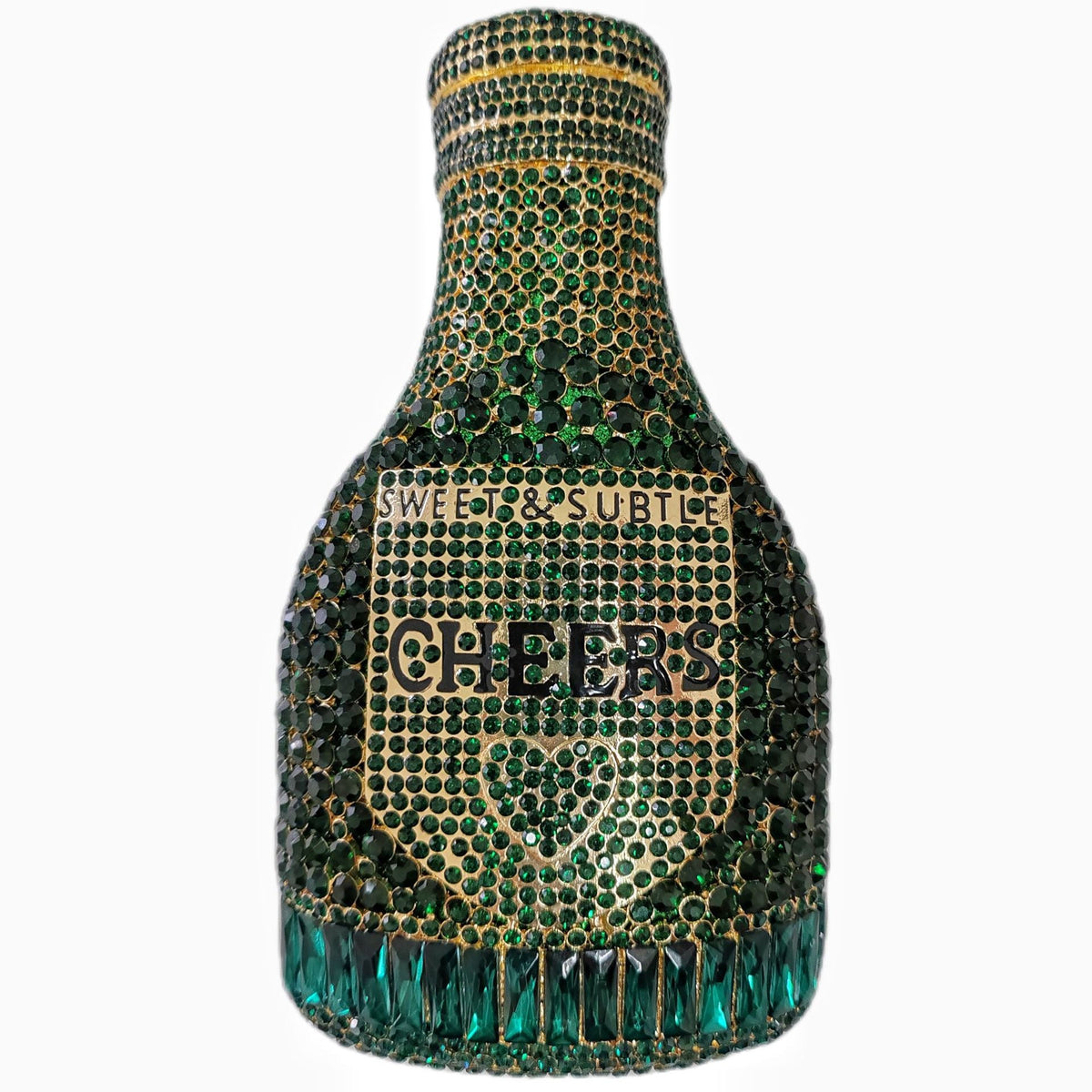 Champagne Bottle Rhinestone Evening Clutch Women&