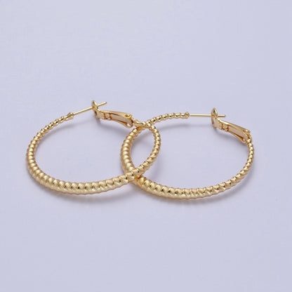 Bamboo Hoop Earrings, Gold Bamboo Hoops, Medium Gold Hoop Lightweight Statement Earring Q-067