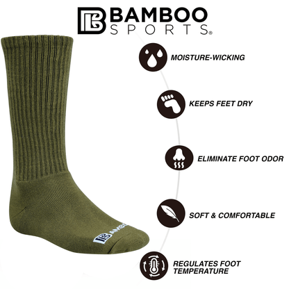 Military Knee high Premium Crew Socks - 2 Pack