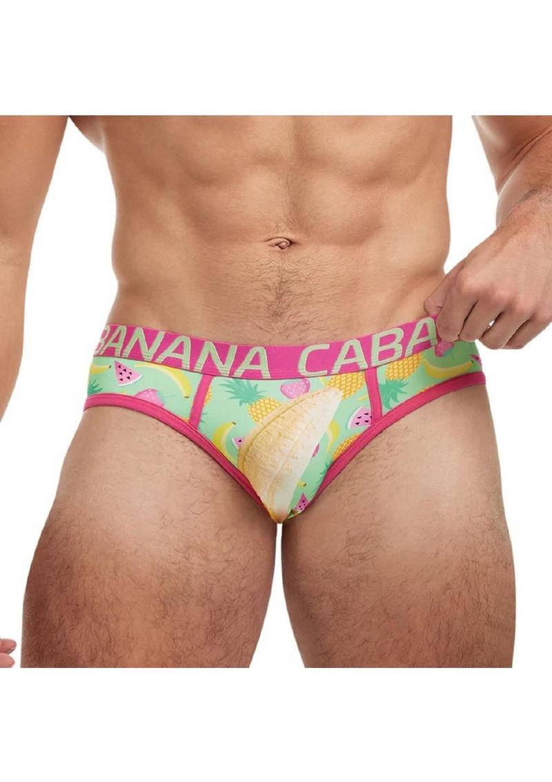 Banana Cabana Fruity Brazilian Bikini Mix Fun Tropical Print Men’s Brief