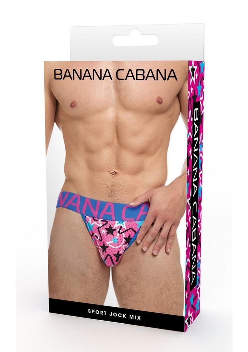 Banana Cabana Sport Jock Mix Vibrant Athletic Jockstrap with Bold Print