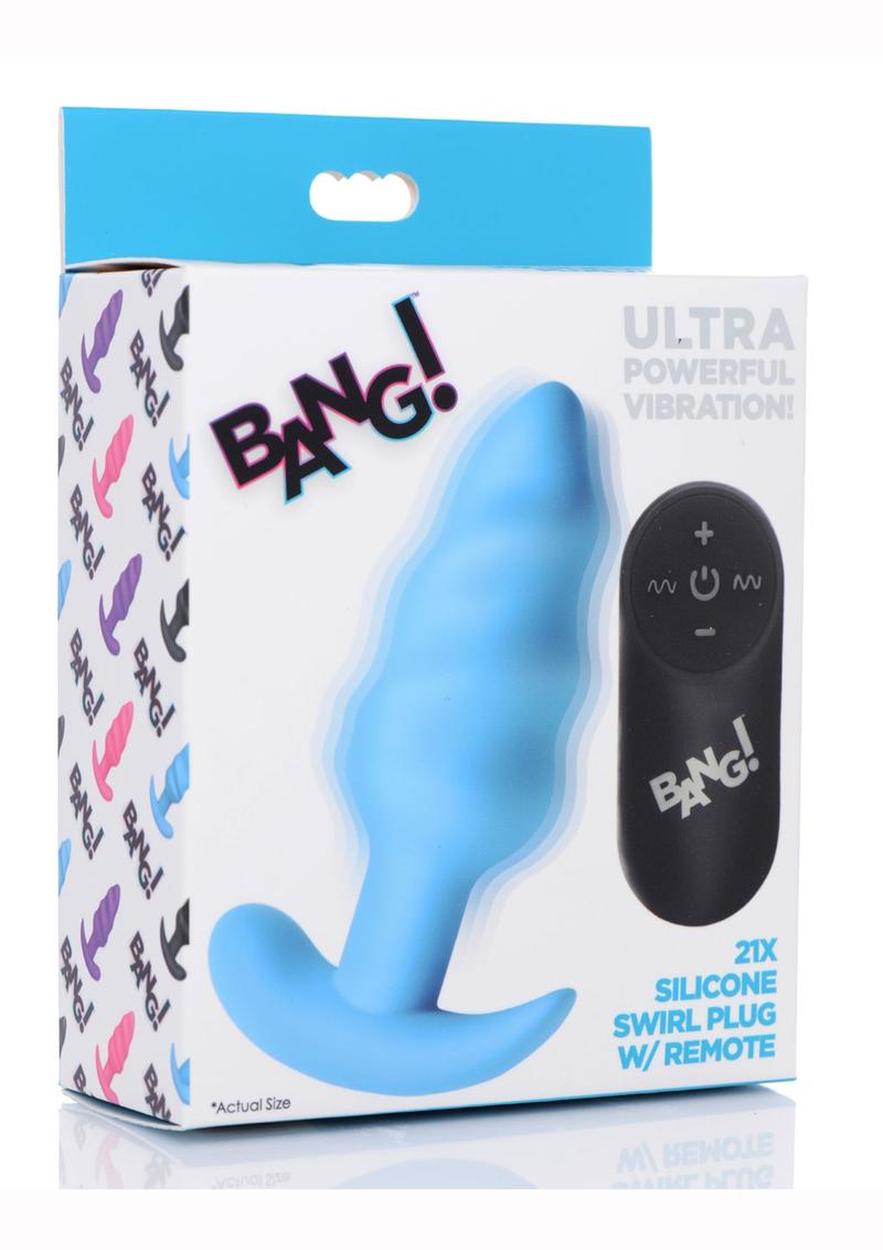 BANG 21X Silicone Swirl Vibrating Butt Plug