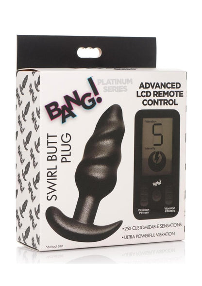 Bang! 25X Rechargeable Swirl Butt Plug with Remote Control