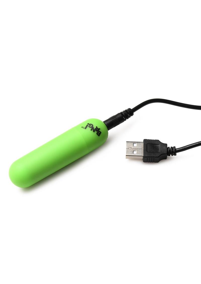 Bang! Glow in the Dark Rechargeable Silicone Bullet with Remote