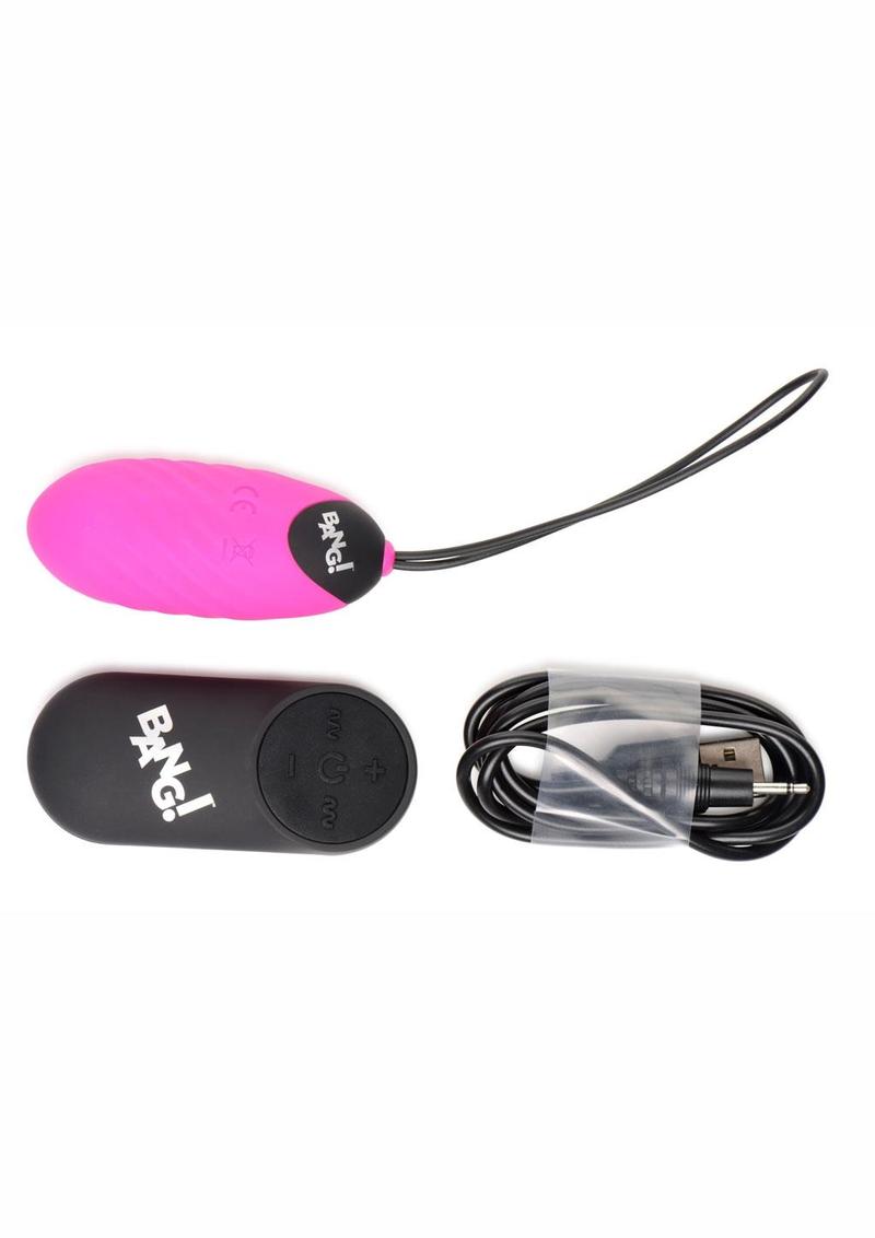 Bang! 28X Swirl Silicone Egg With Remote Control Vibrators