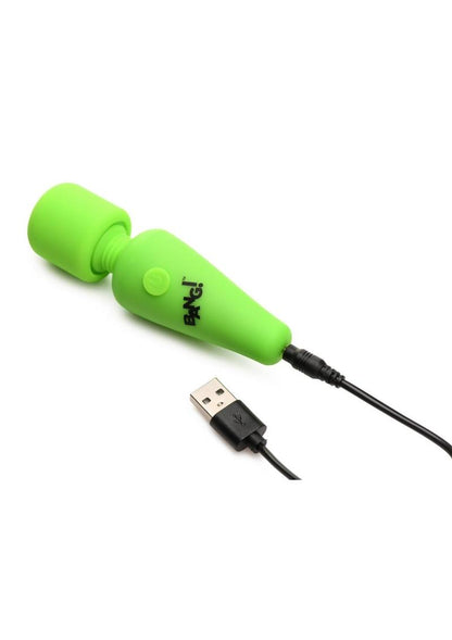 Bang! Glow in the Dark Mini Wand Rechargeable Silicone Vibrator