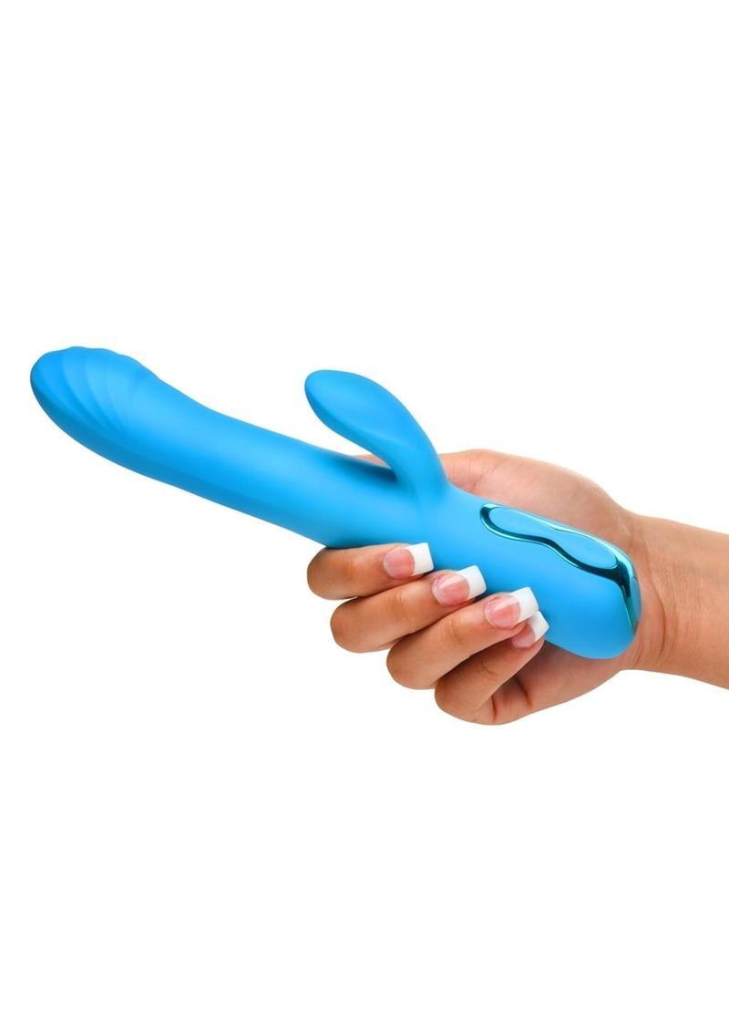 Bang! Blue Rotating Beaded Silicone Rabbit Vibrator