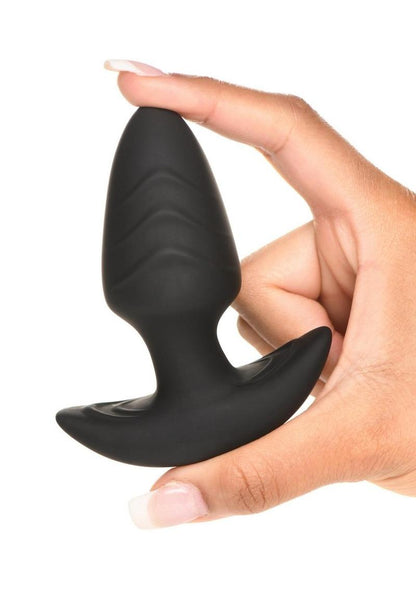 BANG Rotating And Vibrating Silicone Butt Plug Black