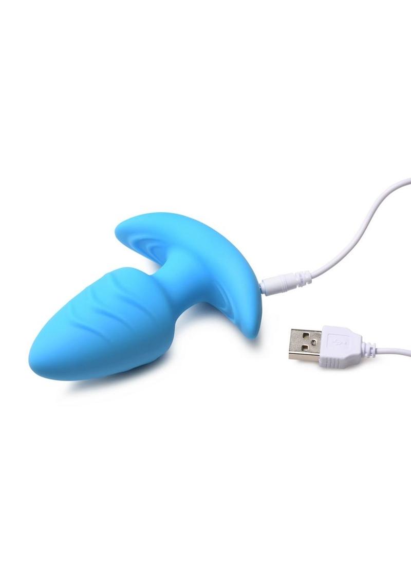BANG Rotating And Vibrating Silicone Butt Plug Blue