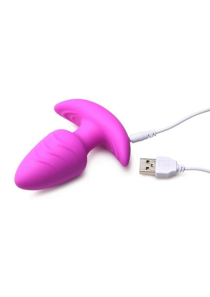 BANG Rotating And Vibrating Silicone Butt Plug Purple