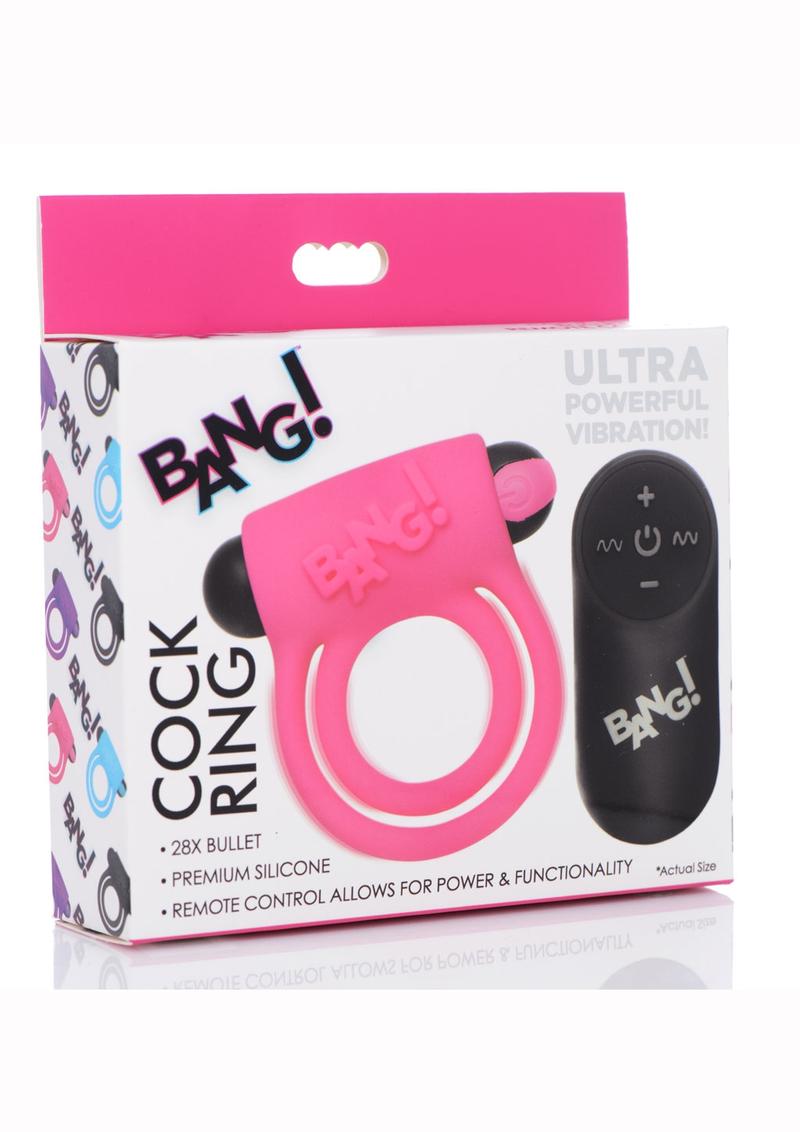 Bang! Rechargeable Cock Ring and Bullet With Remote Control