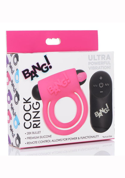 Bang! Rechargeable Cock Ring and Bullet With Remote Control