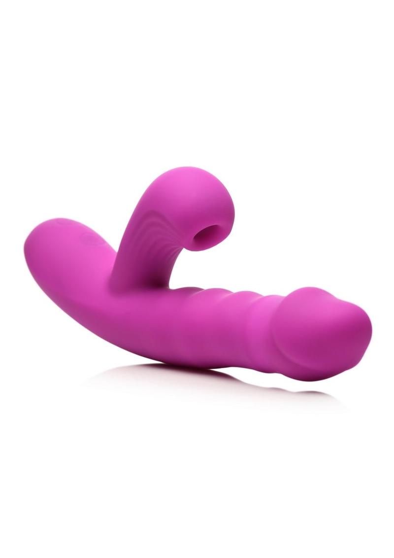 Bang! Thrusting &amp; Sucking Silicone Rabbit Vibrator