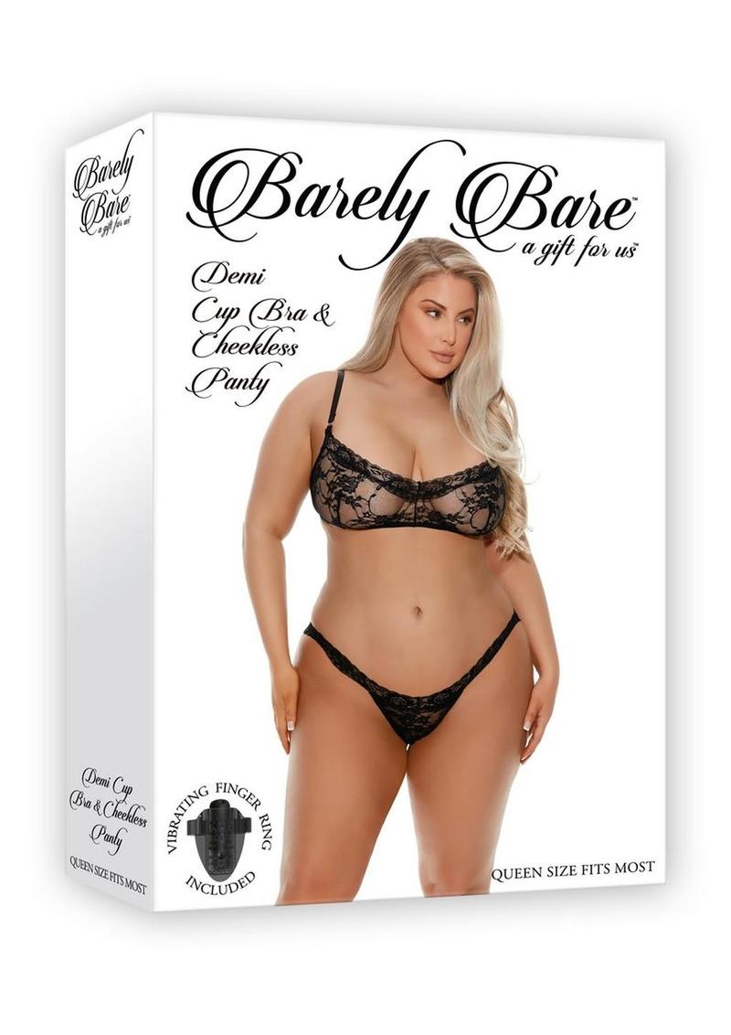 Barely Bare Demi Cup Bra And Cheekless Panty Set