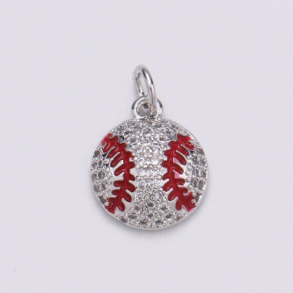 Baseball Gold Filled Charm Sports Ball Pendant for Necklace Bracelet Earring - D-00725
