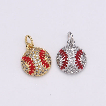 Baseball Gold Filled Charm Sports Ball Pendant for Necklace Bracelet Earring - D-00725