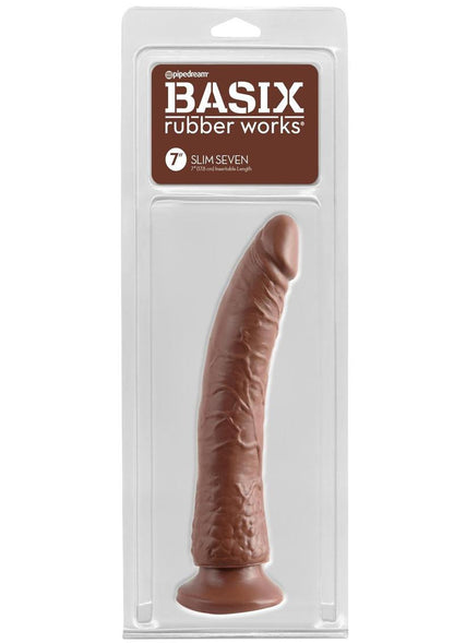Basix Rubber Works Slim Seven Realistic Dildo with Suction Cup