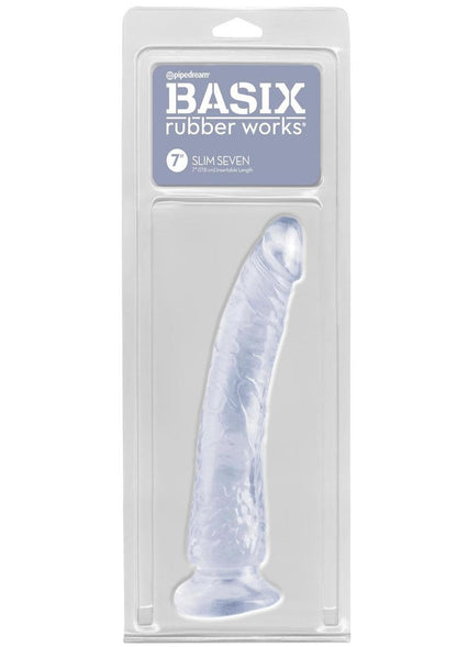 Basix Rubber Works Slim Seven Realistic Dildo with Suction Cup