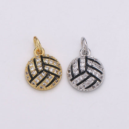Basketball Gold Filled Charm Gold / Silver - D729-D-730