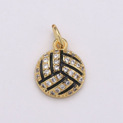 Basketball Gold Filled Charm Gold / Silver - D729-D-730