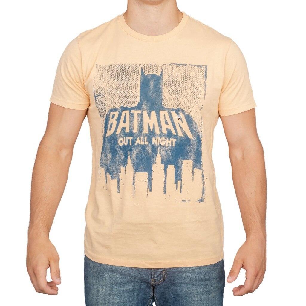 Batman Out All Night Beach Peach Adult Tee