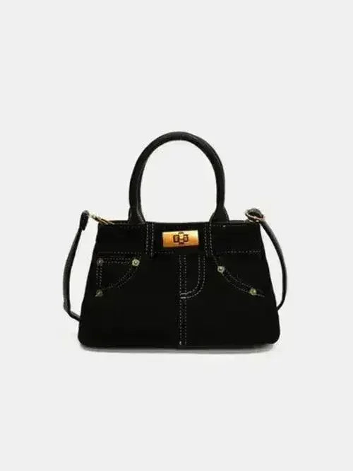 Stylish Suede Handbag – Adjustable Strap &amp; Dual-Use Design