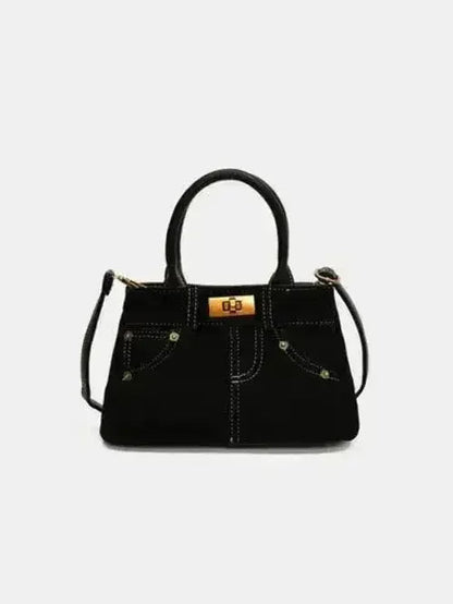 Stylish Suede Handbag – Adjustable Strap &amp; Dual-Use Design
