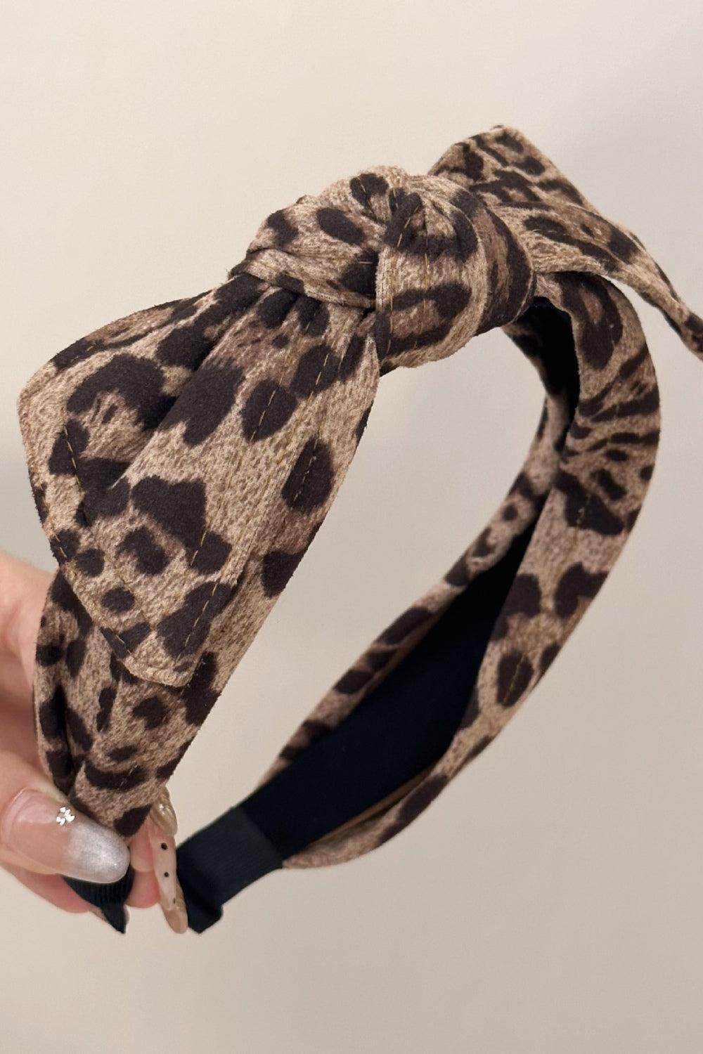 Leopard Polyester Wide Headband for Fashionable Styling