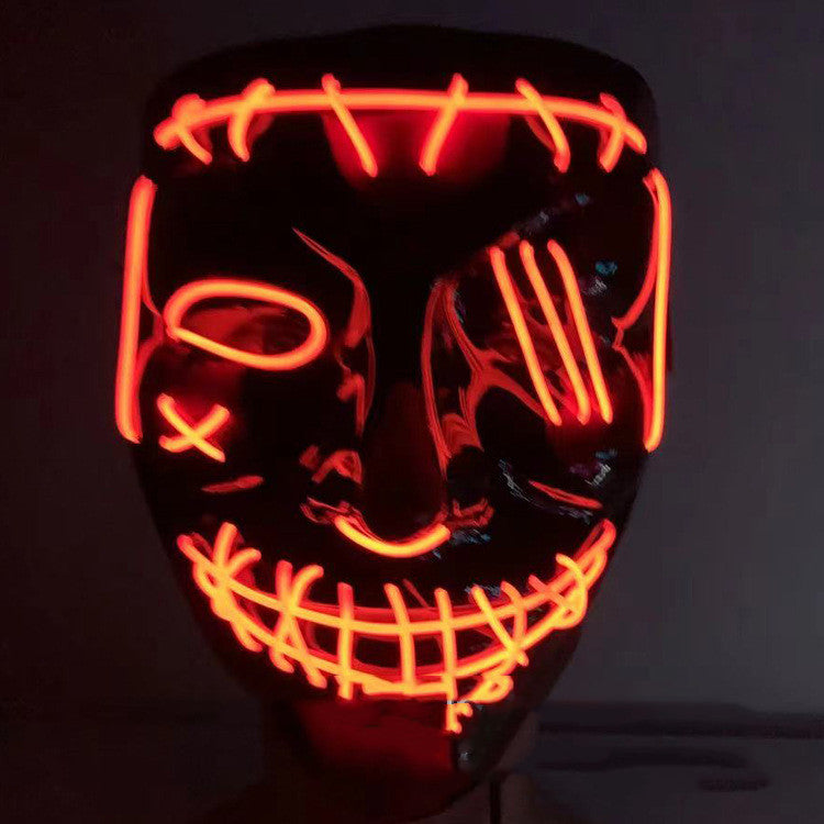 Compatible with Apple, Halloween Glowing Mask Black V Face Mask Grimace
