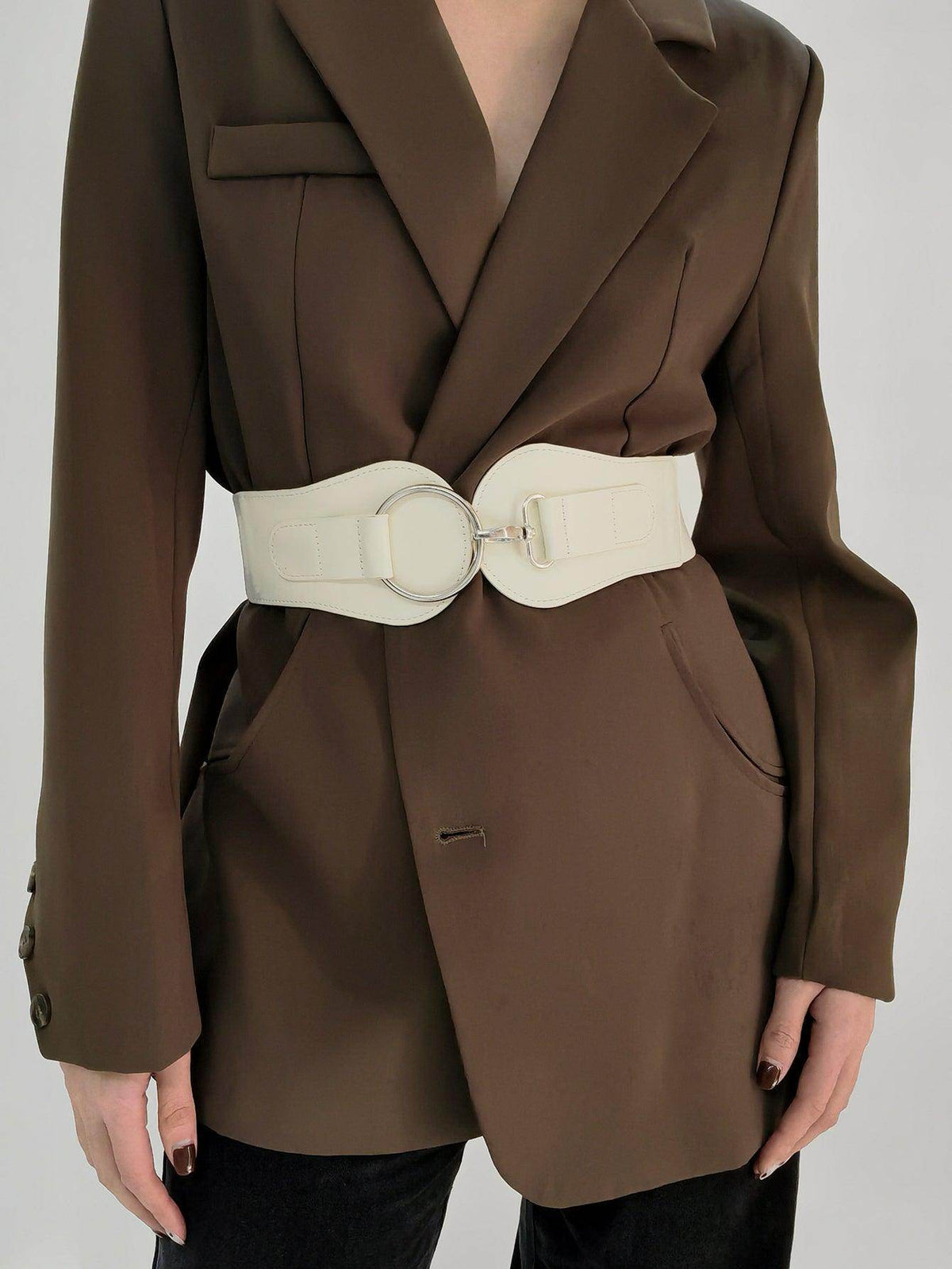 PU Elastic Wide Belt for Comfortable Fashion Fit
