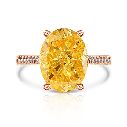 Female Versatile Casual Papalacha High Carbon Diamond Ice Flower Ring