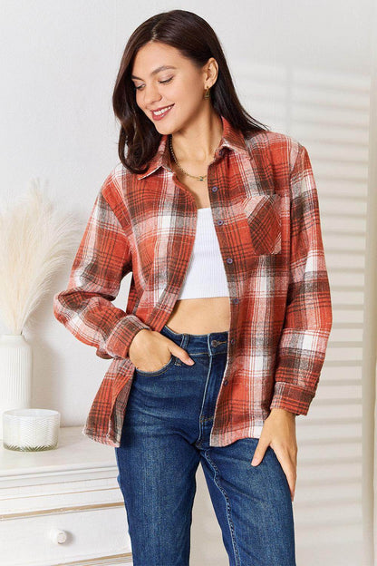 Plaid Collared Neck Long Sleeve Shirt for Stylish Outfits