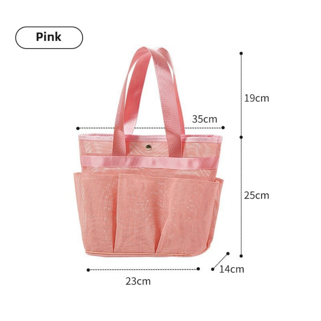 Mesh bath bag, mesh pocket tote swimming wash bag, men&