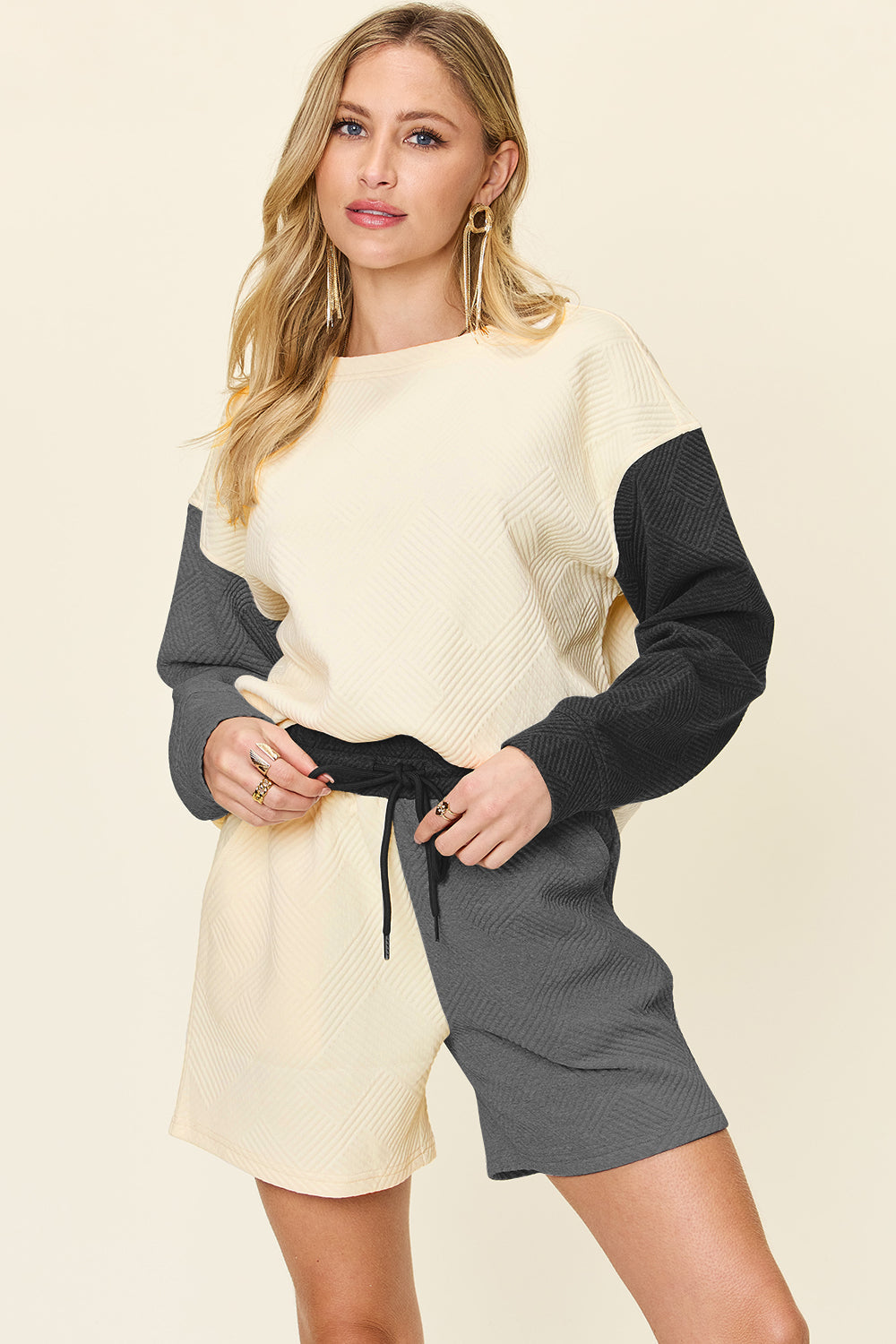 Oversized Tee &amp; Shorts Set with Pockets