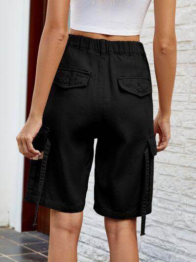 High Waist Denim Shorts with Pockets for Women