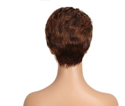 Front Lace Wig All Real Hair Short Headgear