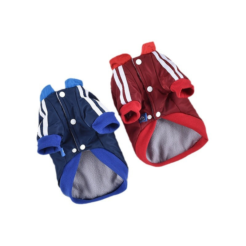 Pet Dog V-shaped Splicing Coat Thick Warm